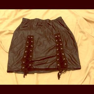 Black Faux Leather skirt size Small